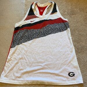 Nike Women's White and Red Tank Top